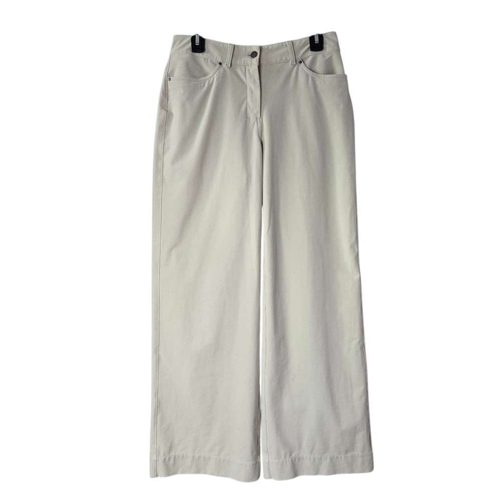 Lululemon City Sleek 5 Pocket Wide-Leg High-Rise Pant Natural Ivory‎ Size 28
